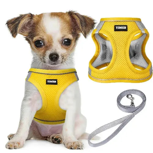 No Pull Dog Puppy Harness and Leash Set Reflective Mesh Vest XX-Small by YIMEIS