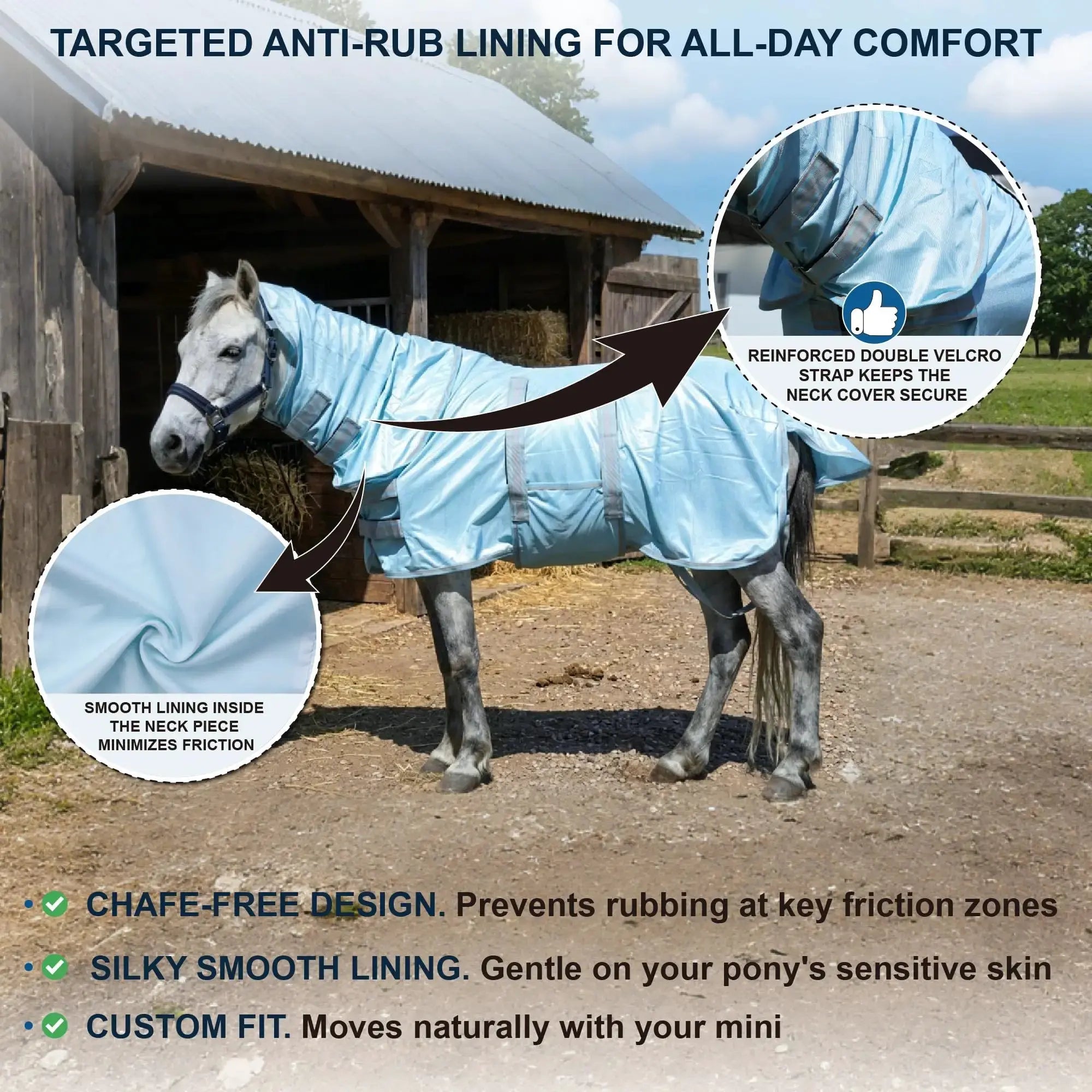 Gallopoff Mini Horse & Pony Mesh Fly Sheet with Neck & Belly Wrap by Gallopoff