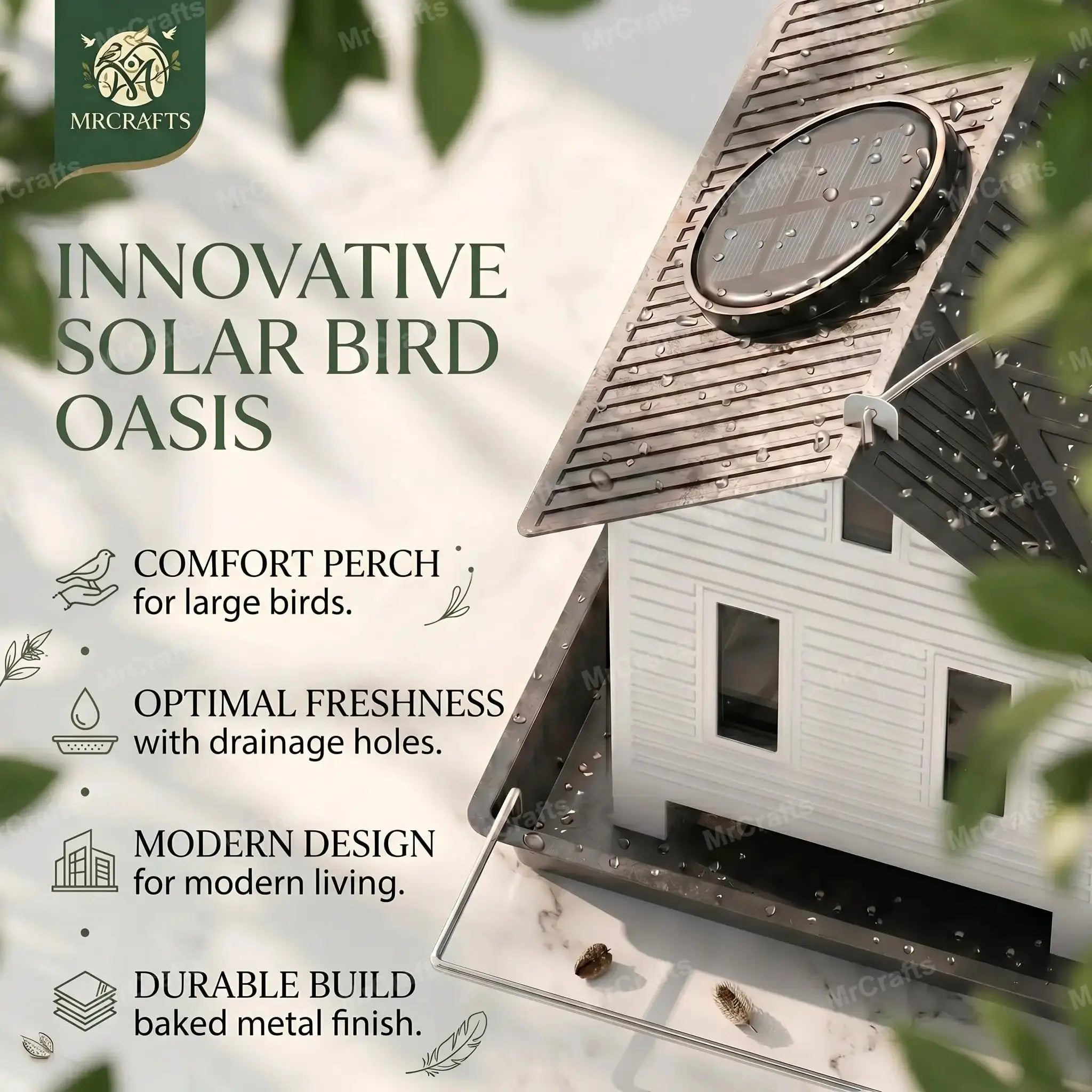 MrCrafts Solar Bird Feeder for Outside Hanging - Unique Gifts for Christmas Birthday by Mrcrafts