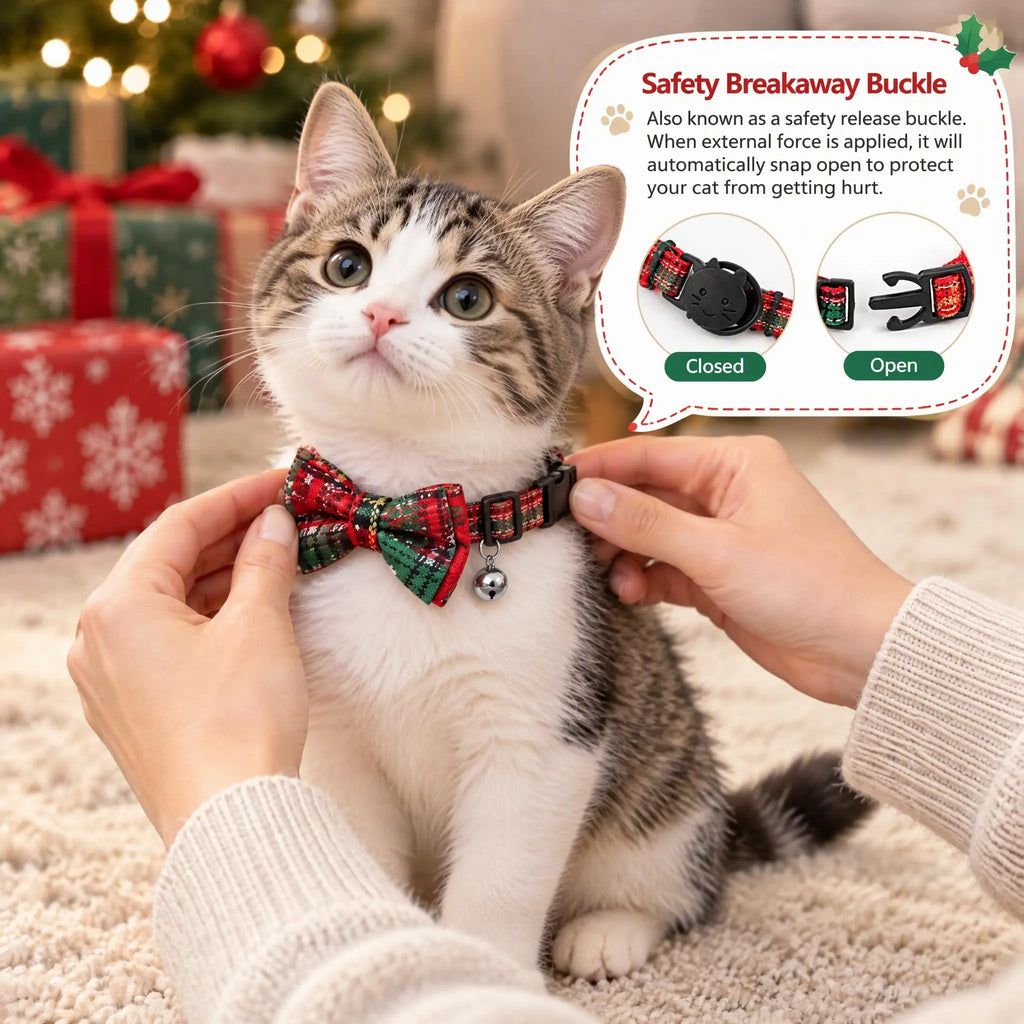 Christmas Dog Costume Set, Dog Christmas Outfit with Hat Bowtie and Bandana TZAFRIN