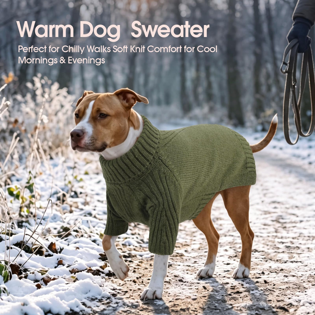 IECOii Dog Sweater,Thermal Knitted Dog Sweaters Turtleneck with Sleeve