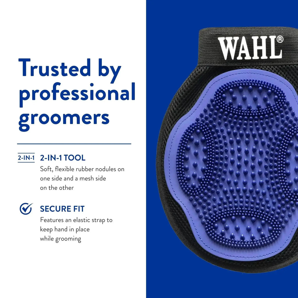 WAHL Professional Animal Equine Grooming Mitt - Flexible Rubber Brush for Horse Care by Wahl