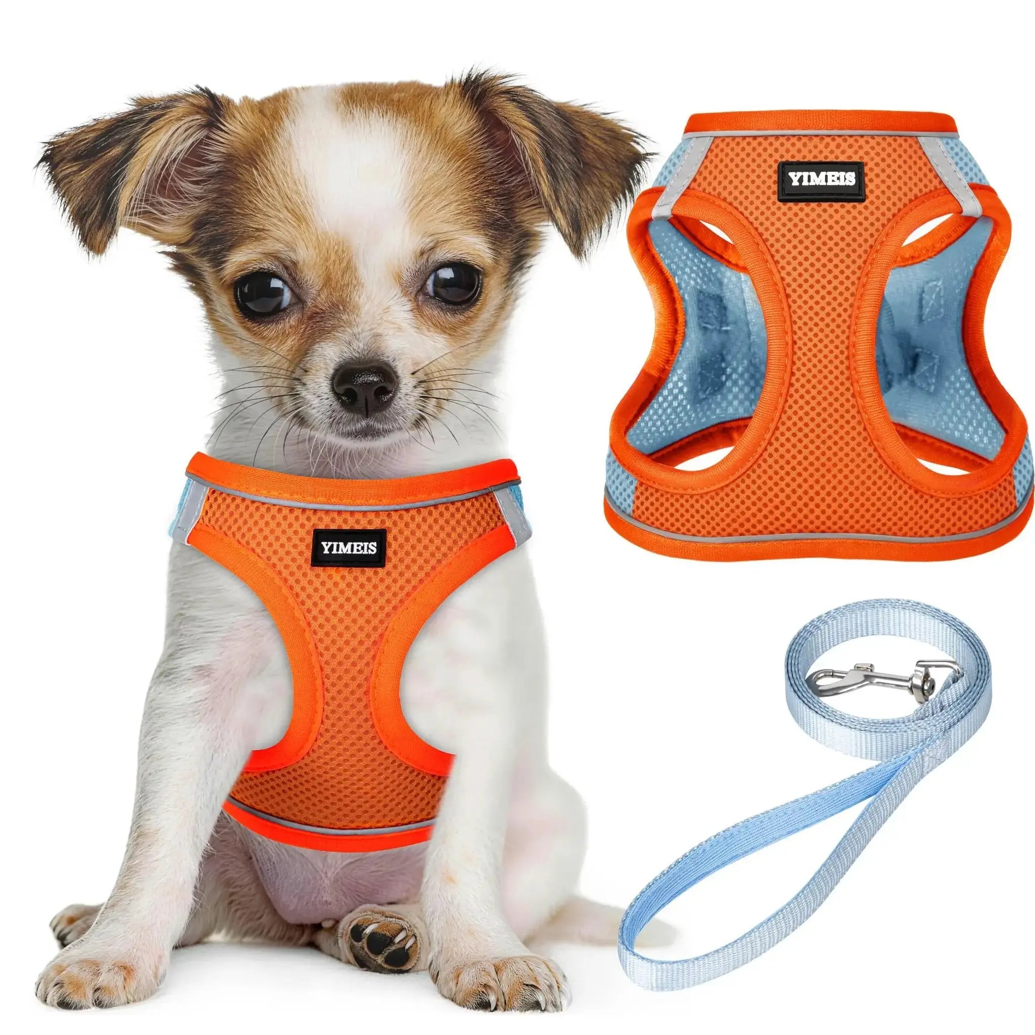 No Pull Dog Puppy Harness and Leash Set Reflective Mesh Vest XX-Small by YIMEIS