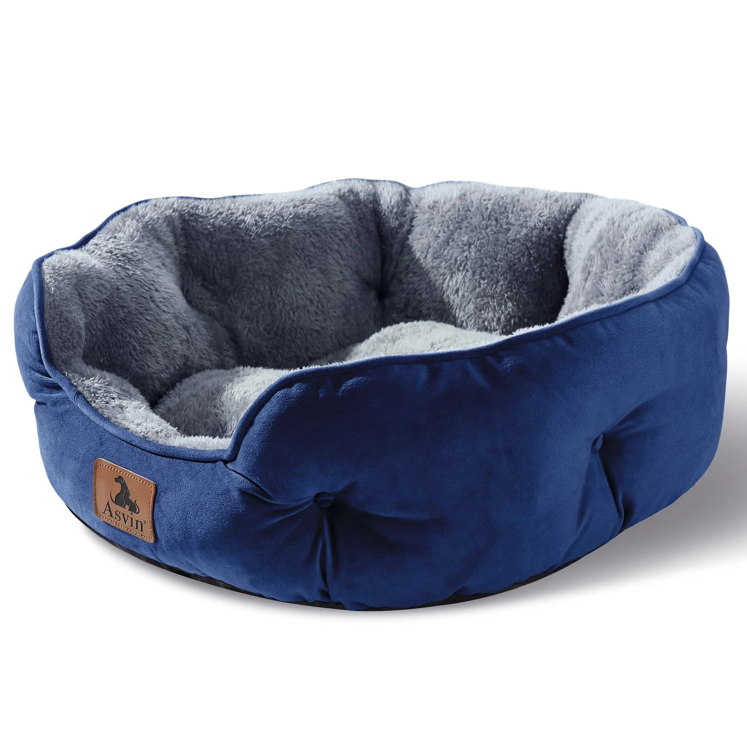 Asvin Dog Bed, Cat Beds for Indoor Cats, Pet Bed for Puppy and Kitty, Extra Soft & Machine Washable with Anti-Slip & Water-Resistant Oxford Bottom by Asvin