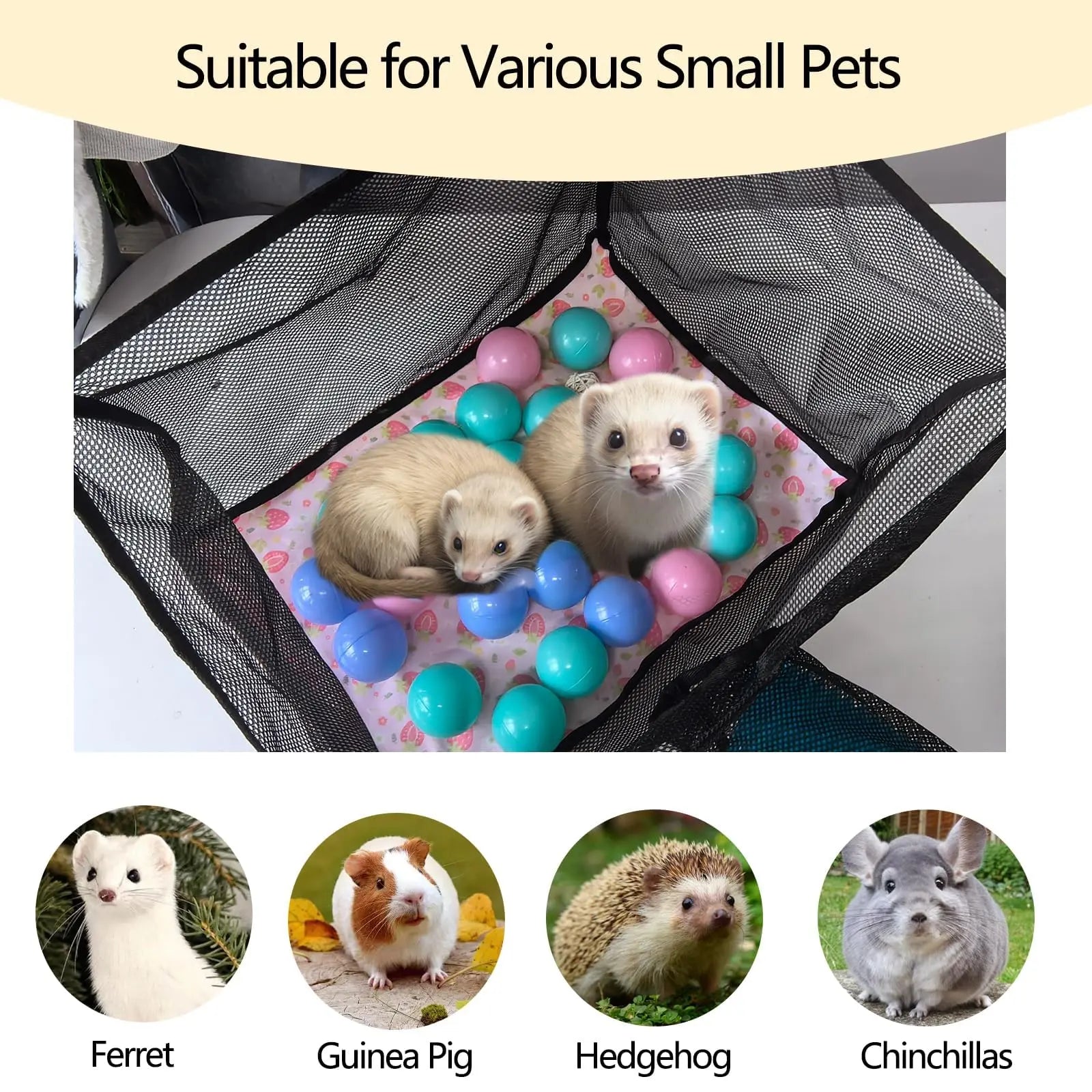 kathson Ferret Ball Pit Hammock for Cage Hanging Bed Playpen Toy Box by kathson
