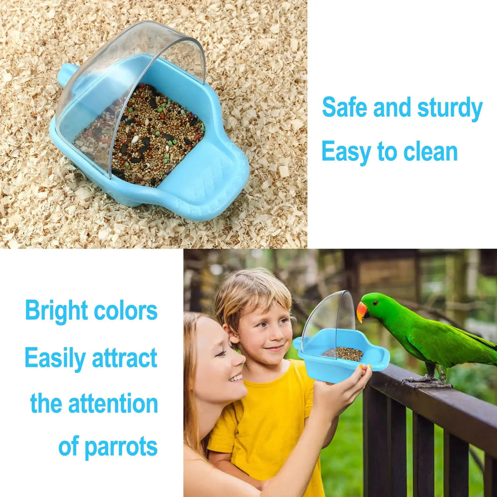 Nobgum Bird Bath Box Hanging Birdbath Toy Parakeet Caged Bathing Tubs Parrot Bath Tub Water Shower Food Feeder Holder Tray Bird Bath for Cage Accessory Small Birds Parrots Cockatiel Budgies by Nobgum