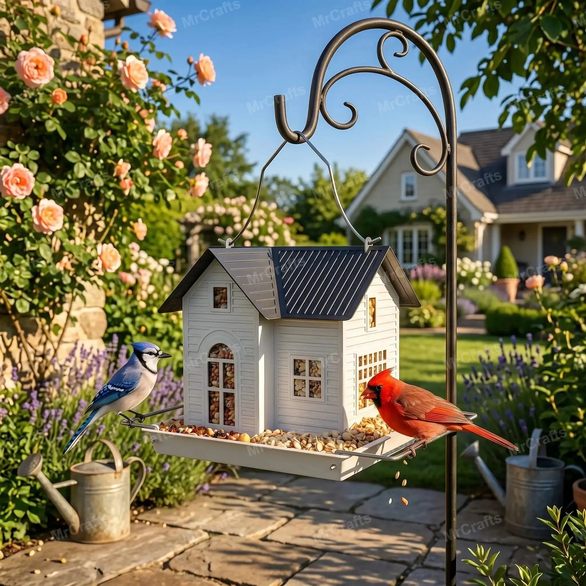 MrCrafts Solar Bird Feeder for Outside Hanging - Unique Gifts for Christmas Birthday by Mrcrafts