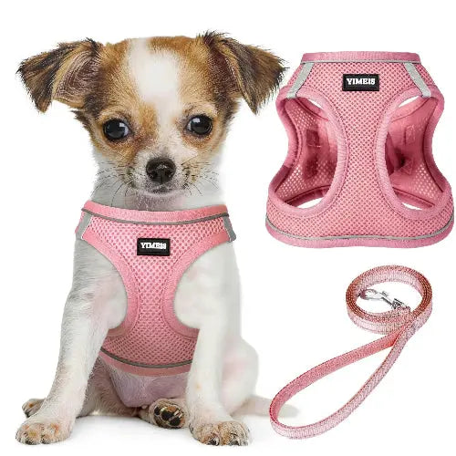 No Pull Dog Puppy Harness and Leash Set Reflective Mesh Vest XX-Small by YIMEIS