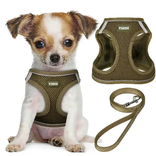 No Pull Dog Puppy Harness and Leash Set Reflective Mesh Vest XX-Small by YIMEIS