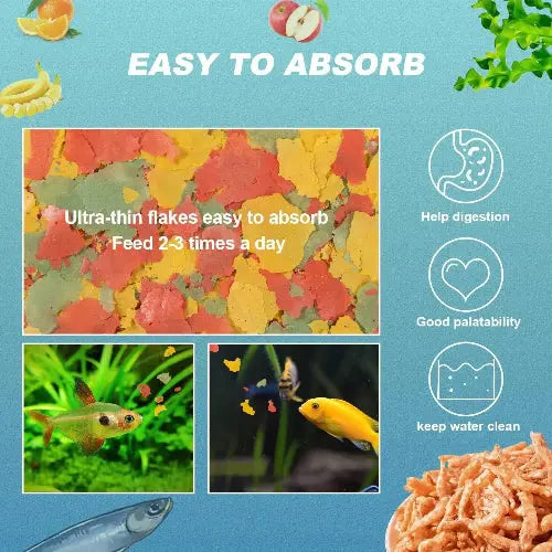 capuca Aquarium Fish-Parent Fish Food Flakes and Blood Worms by capuca