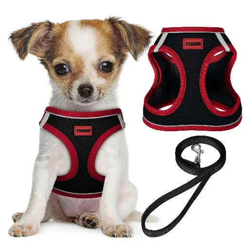 No Pull Dog Puppy Harness and Leash Set Reflective Mesh Vest XX-Small by YIMEIS