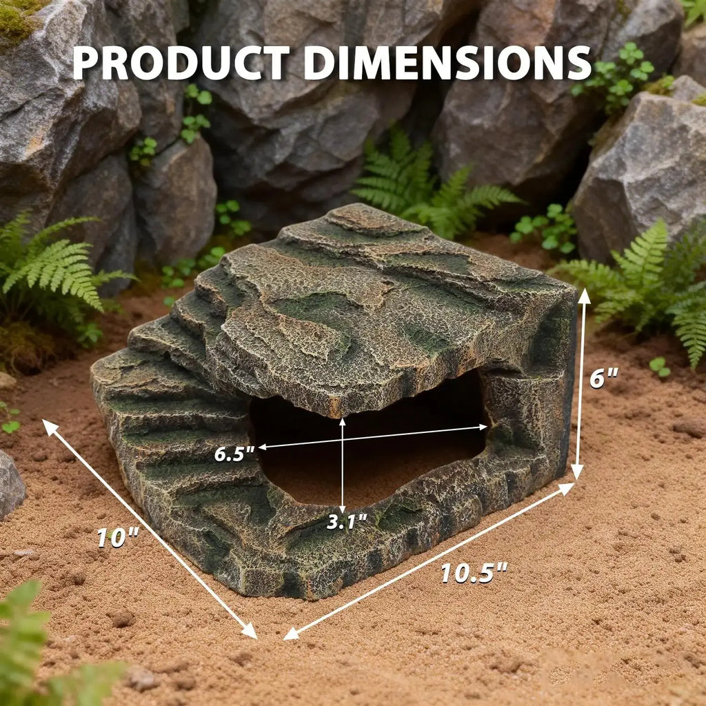 Resin Basking Platform and Reptile Hideout for Terrarium by REPTITRIP