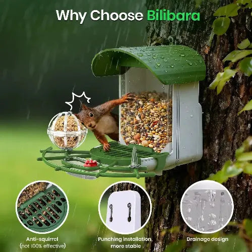 Bilibara Bird Feeder, 3.3LB Bird Feeder for Outdoors, Wild Bird House for Hummingbird, Cardinals, Ideal Christmas Gift for Parents, Birdlovers by Bilibara