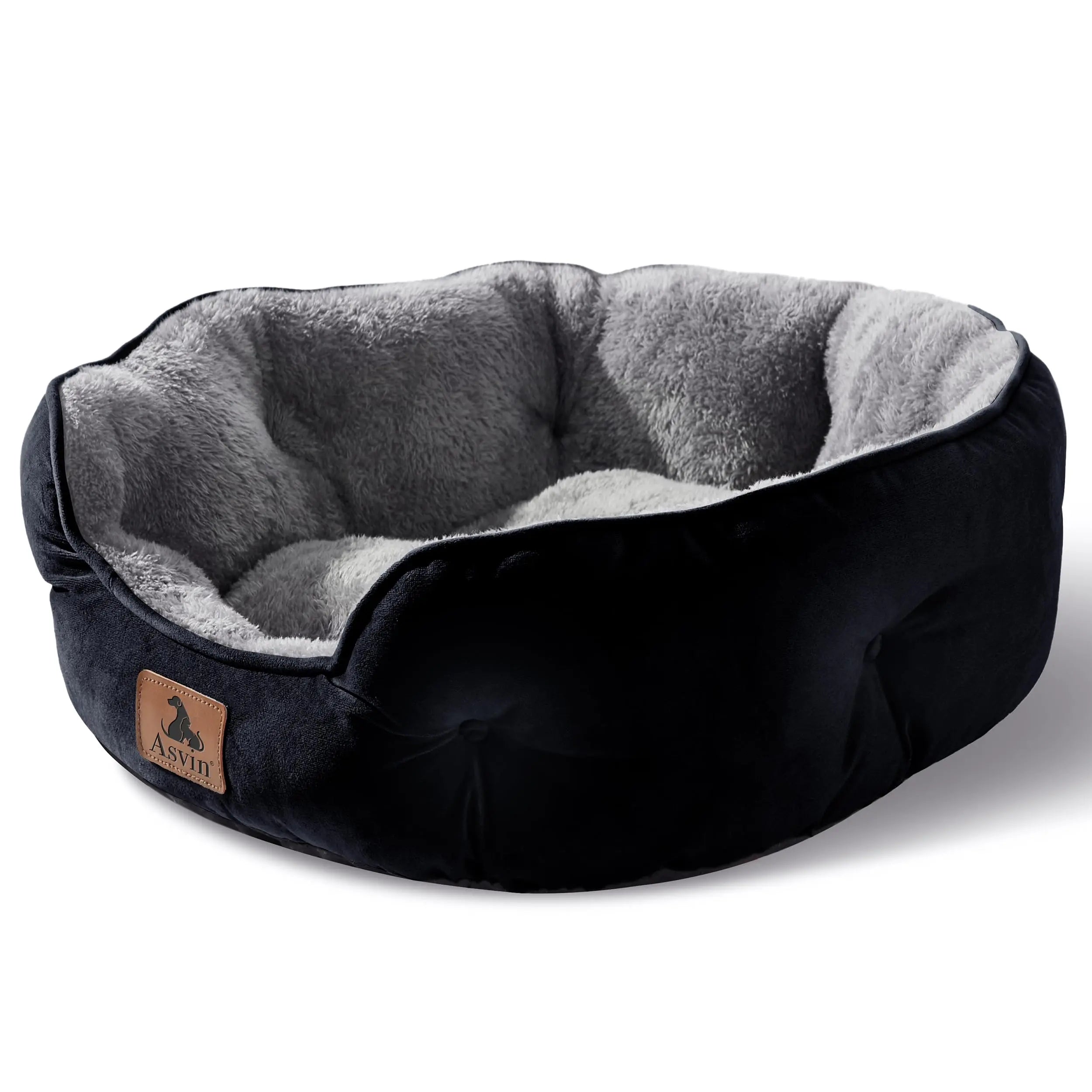 Asvin Dog Bed, Cat Beds for Indoor Cats, Pet Bed for Puppy and Kitty, Extra Soft & Machine Washable with Anti-Slip & Water-Resistant Oxford Bottom by Asvin