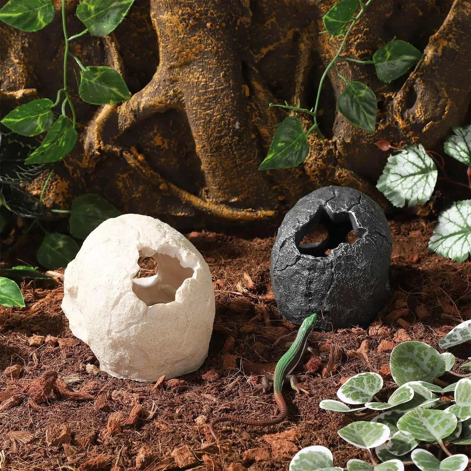 TkoYuHm Resin Reptile Hideout for Tank Realistic Skull Decor for Terrarium White Decorative Skeleton Head Hides and Caves for Fish Ball Python Axolotl Tarantula by TkoYuHm