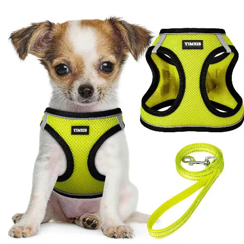 No Pull Dog Puppy Harness and Leash Set Reflective Mesh Vest XX-Small by YIMEIS
