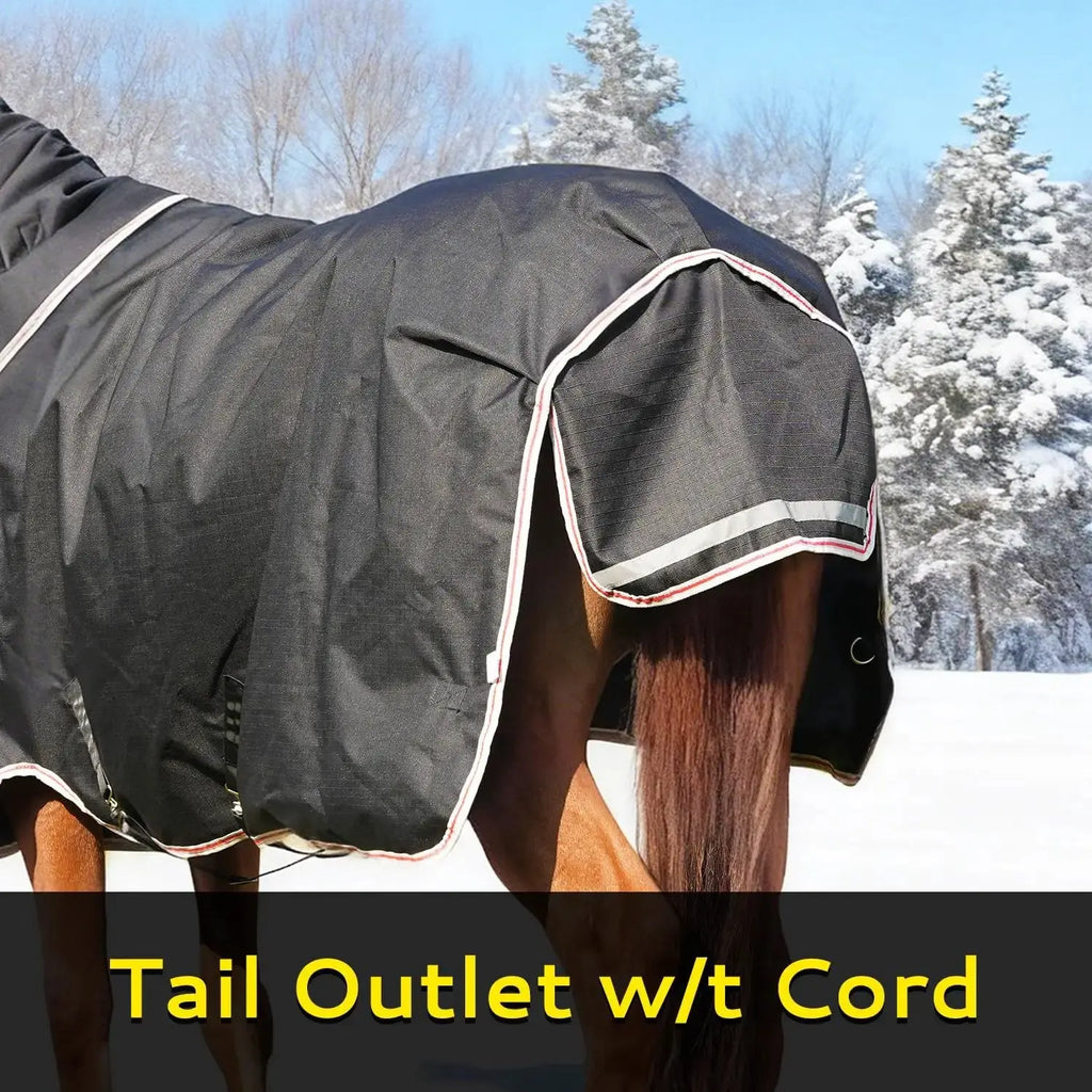 Equoray Equoray Horse Fly Sheet Waterproof Rainproof Breathable Sheet with Neck Cover, Lightweight Polyfill for Cool Weather, Perfect for Spring, Fall & Mild Winter, Black by Equoray