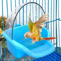 Nobgum Bird Bath Box Hanging Birdbath Toy Parakeet Caged Bathing Tubs Parrot Bath Tub Water Shower Food Feeder Holder Tray Bird Bath for Cage Accessory Small Birds Parrots Cockatiel Budgies by Nobgum