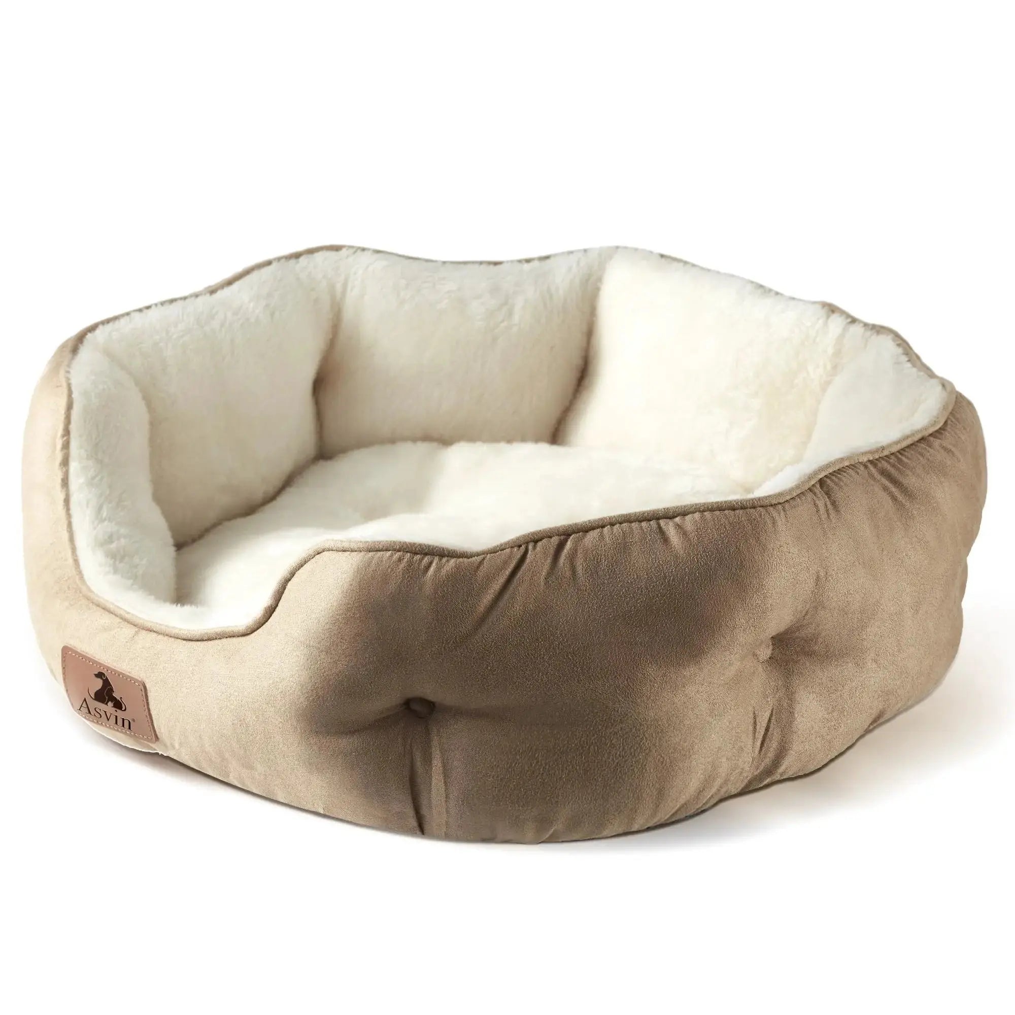 Asvin Dog Bed, Cat Beds for Indoor Cats, Pet Bed for Puppy and Kitty, Extra Soft & Machine Washable with Anti-Slip & Water-Resistant Oxford Bottom by Asvin