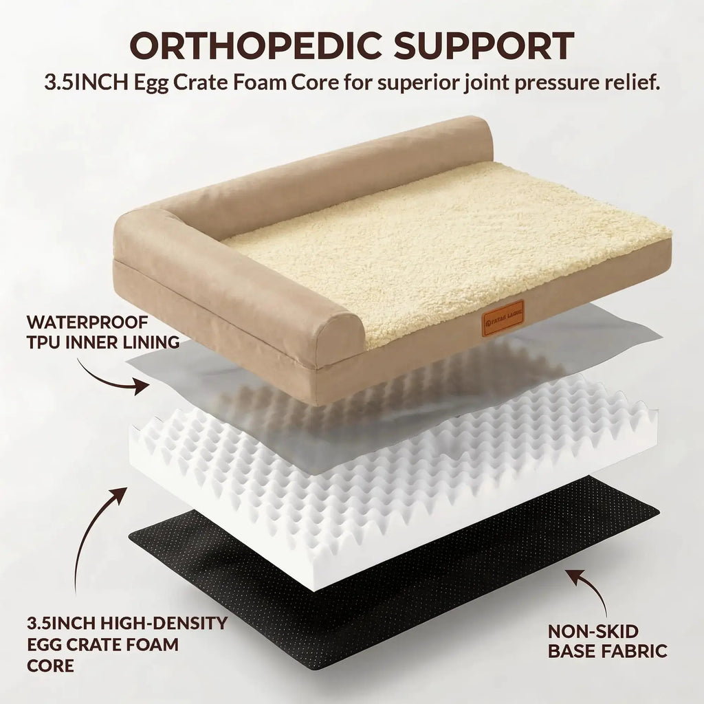 Patas Lague Orthopedic Dog Bed for Small Medium Large Size Dog by Patas Lague