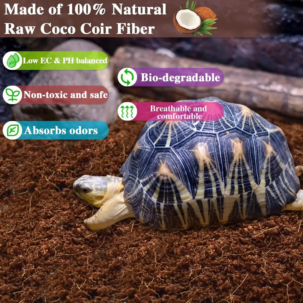 ZeeDix Coconut Fiber Substrate, 100% Organic Coconut Husk Coco Coir Brick Terrarium Bedding for Reptiles, Tortoise, Bearded Dragon, Leopard Gecko, Snake, Hermit Crabs, Frogs, Tarantula by ZeeDix