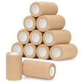 12 Pack Self Adhesive Bandage Wrap Cohesive Bandage Self Adherent Vet Wrap for Dog Pets Elastic Bandage Finger Tape Self Stick Wrap for First Aid Sports Injury Athletic Tape (Mixed Colors) by Sagafly