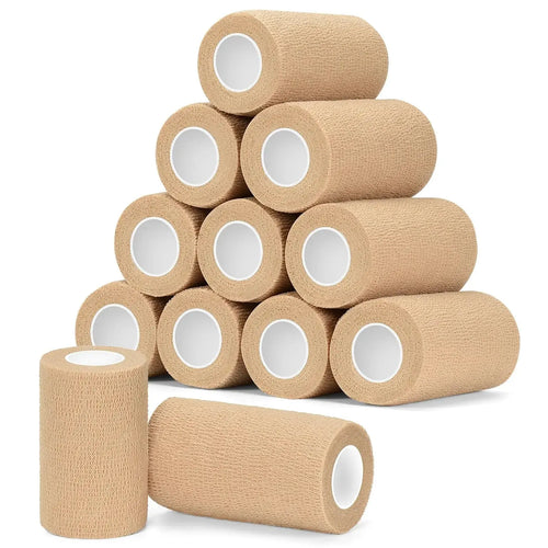 12 Pack Self Adhesive Bandage Wrap Cohesive Bandage Self Adherent Vet Wrap for Dog Pets Elastic Bandage Finger Tape Self Stick Wrap for First Aid Sports Injury Athletic Tape (Mixed Colors) by Sagafly