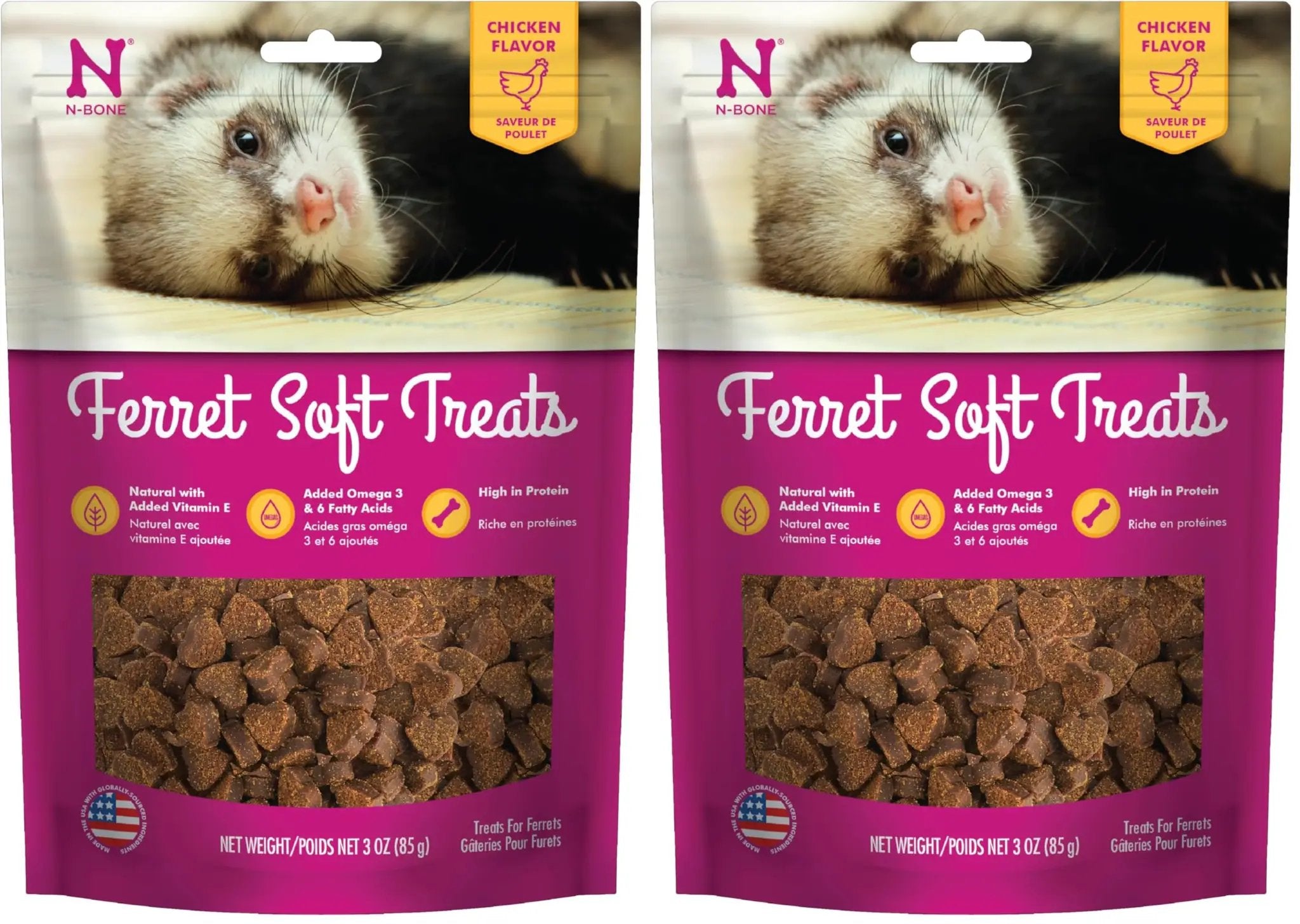 N-Bone 1 Pouch Ferret Soft Treats Chicken Flavor, 3 Oz by N-Bone