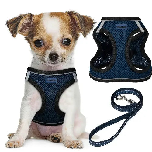 No Pull Dog Puppy Harness and Leash Set Reflective Mesh Vest XX-Small by YIMEIS