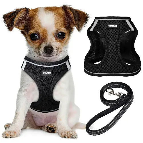 No Pull Dog Puppy Harness and Leash Set Reflective Mesh Vest XX-Small by YIMEIS