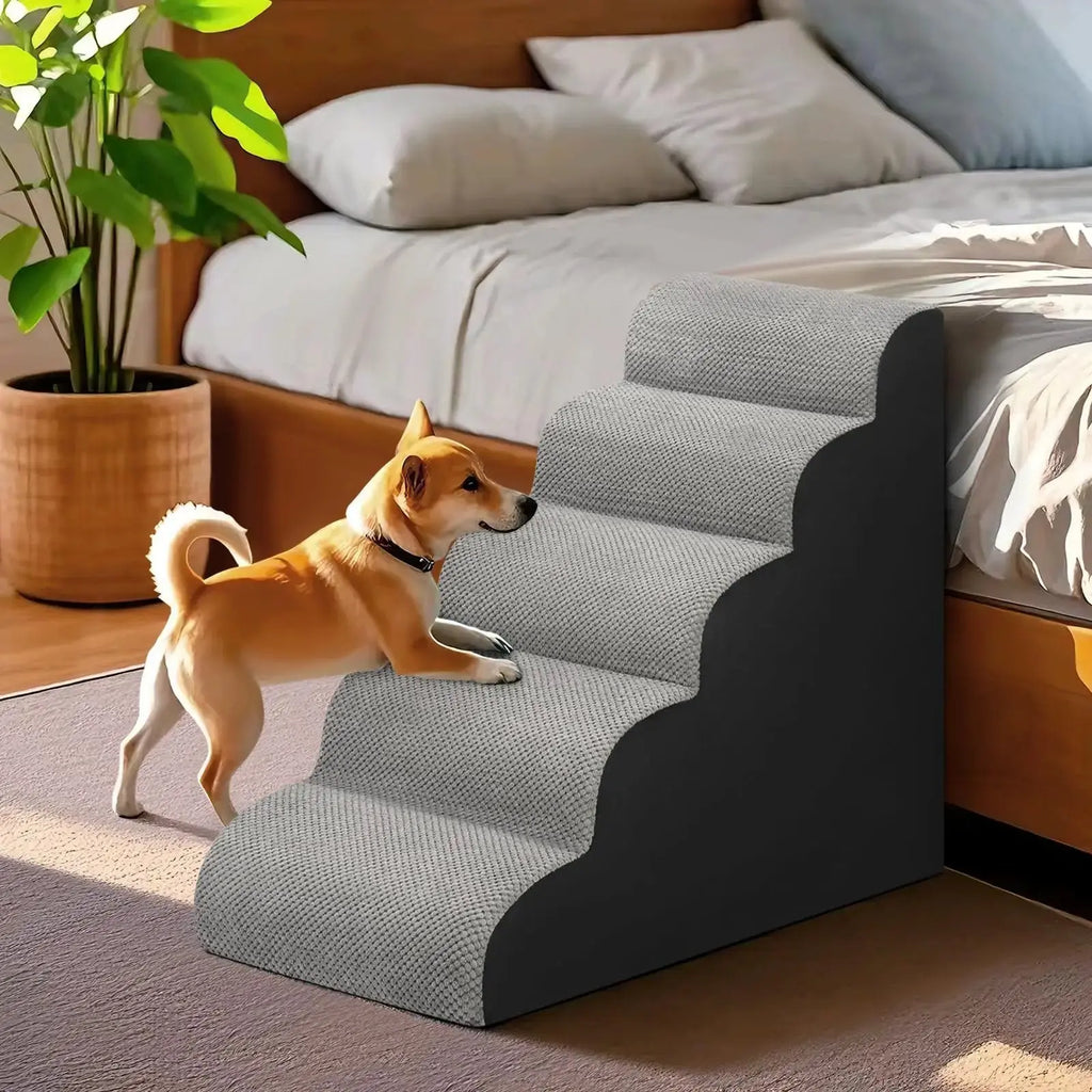 MEJYJEM Dog Stairs for high Beds 28.7” H, 5 Step Pet Ramp for Large Dogs by MEJYJEM