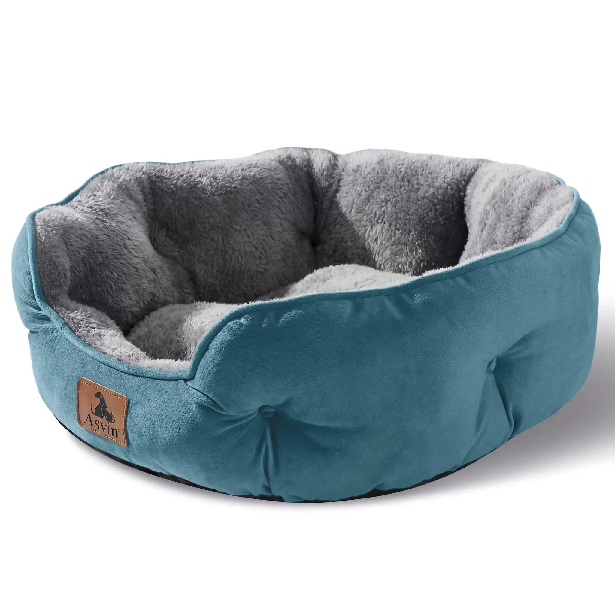 Asvin Dog Bed, Cat Beds for Indoor Cats, Pet Bed for Puppy and Kitty, Extra Soft & Machine Washable with Anti-Slip & Water-Resistant Oxford Bottom by Asvin