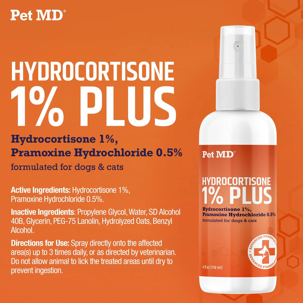 Pet MD Hydrocortisone Spray for Dogs & Cats - Anti Itch Spray - 4 oz Pet MD