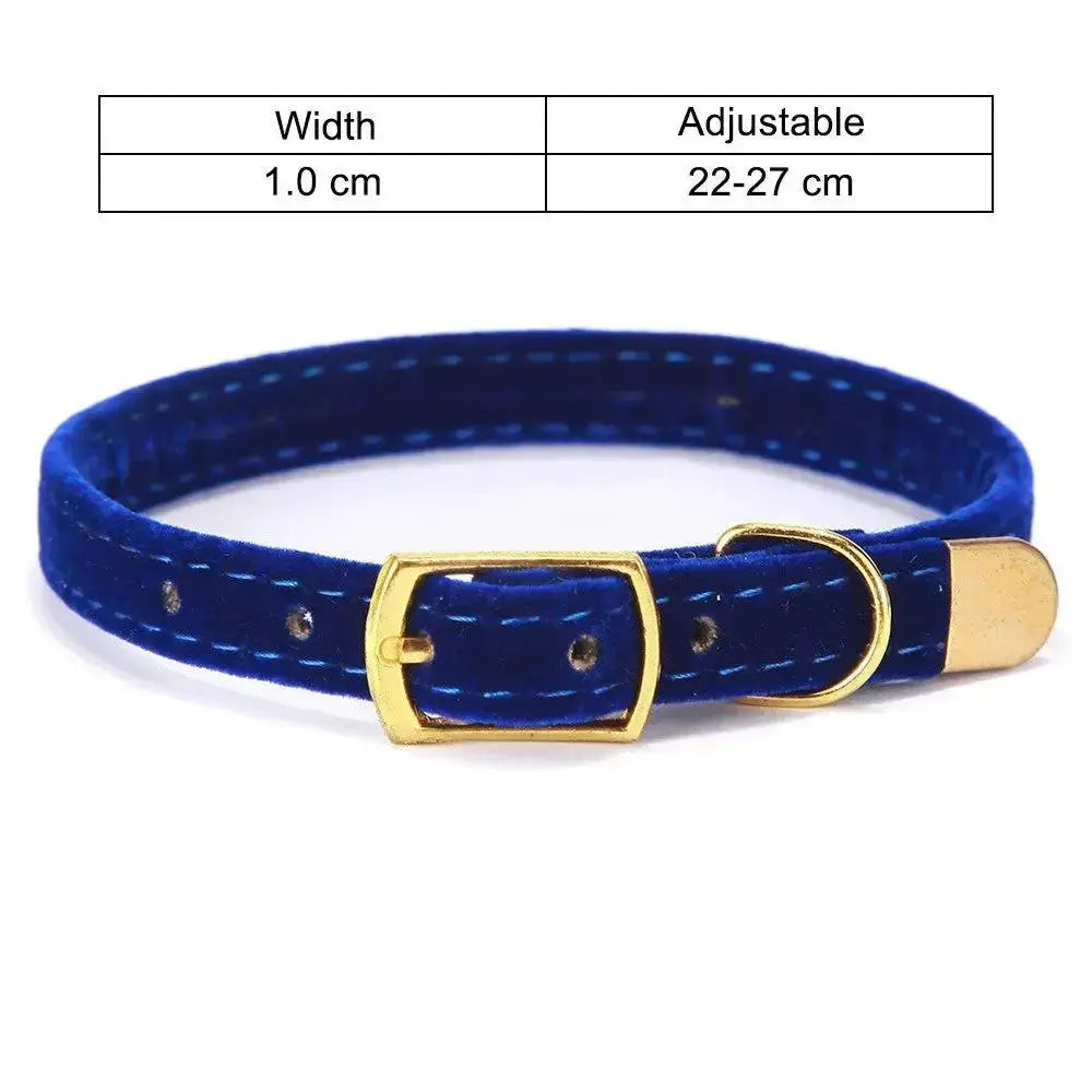 Luxury Velvet Buckle Cat Collar Adjustable Breakaway Safety Design - FurrBaby Necessities