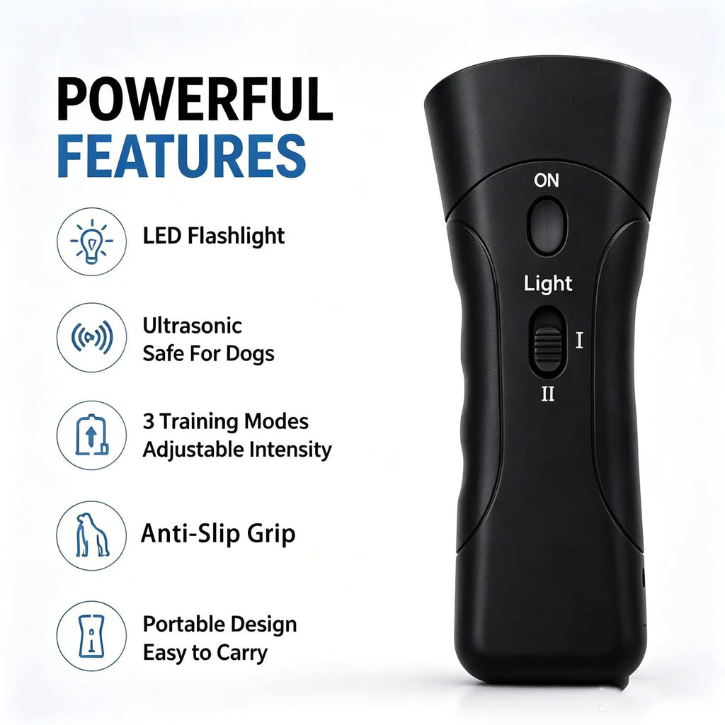 Trainer Ultrasonic For Dogs, Anti Barking Device, Portable Ultrasonic Dog Barking, Anti Barking Dog Training Device With Flashlight With LED Light, 3 Training Modes For Indoor Outdoor by Pet Zen