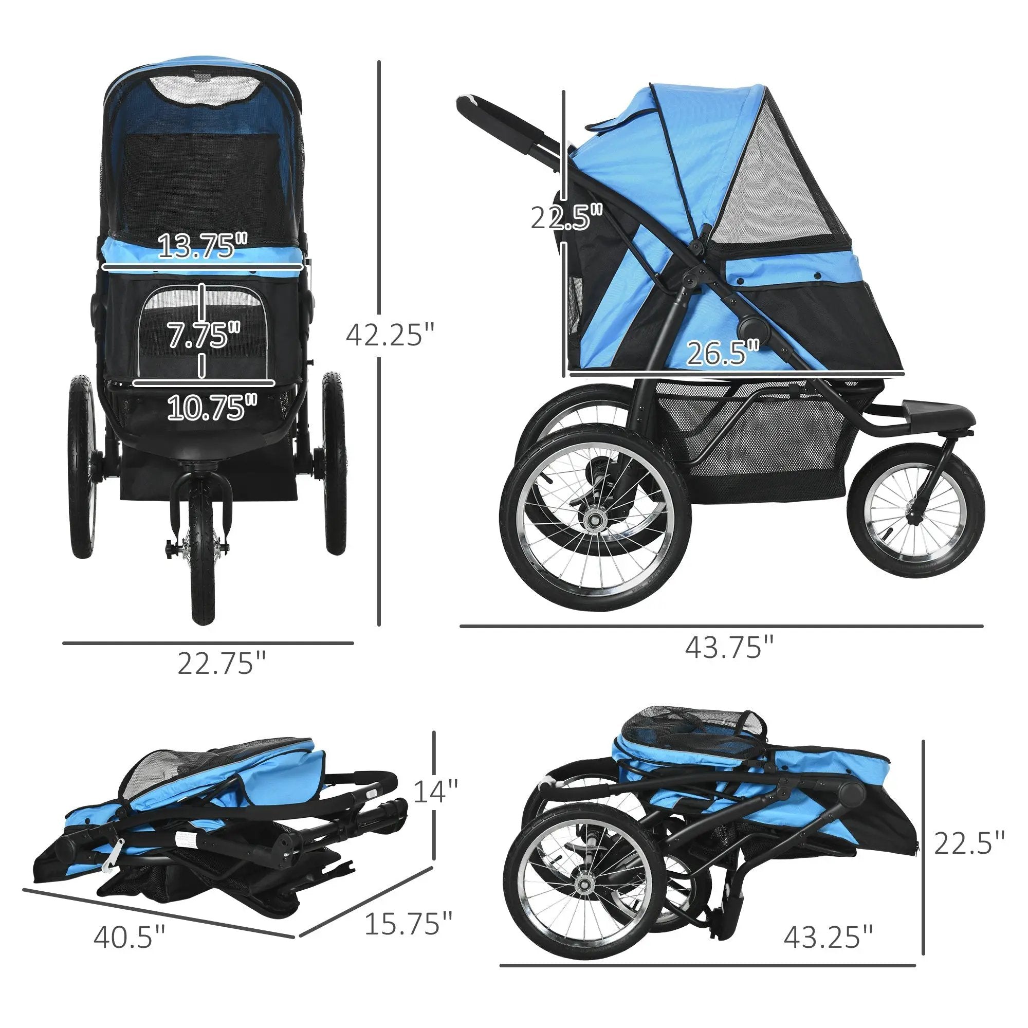 PawHut Pet Stroller for Small and Medium Dogs by HouseOfZazla