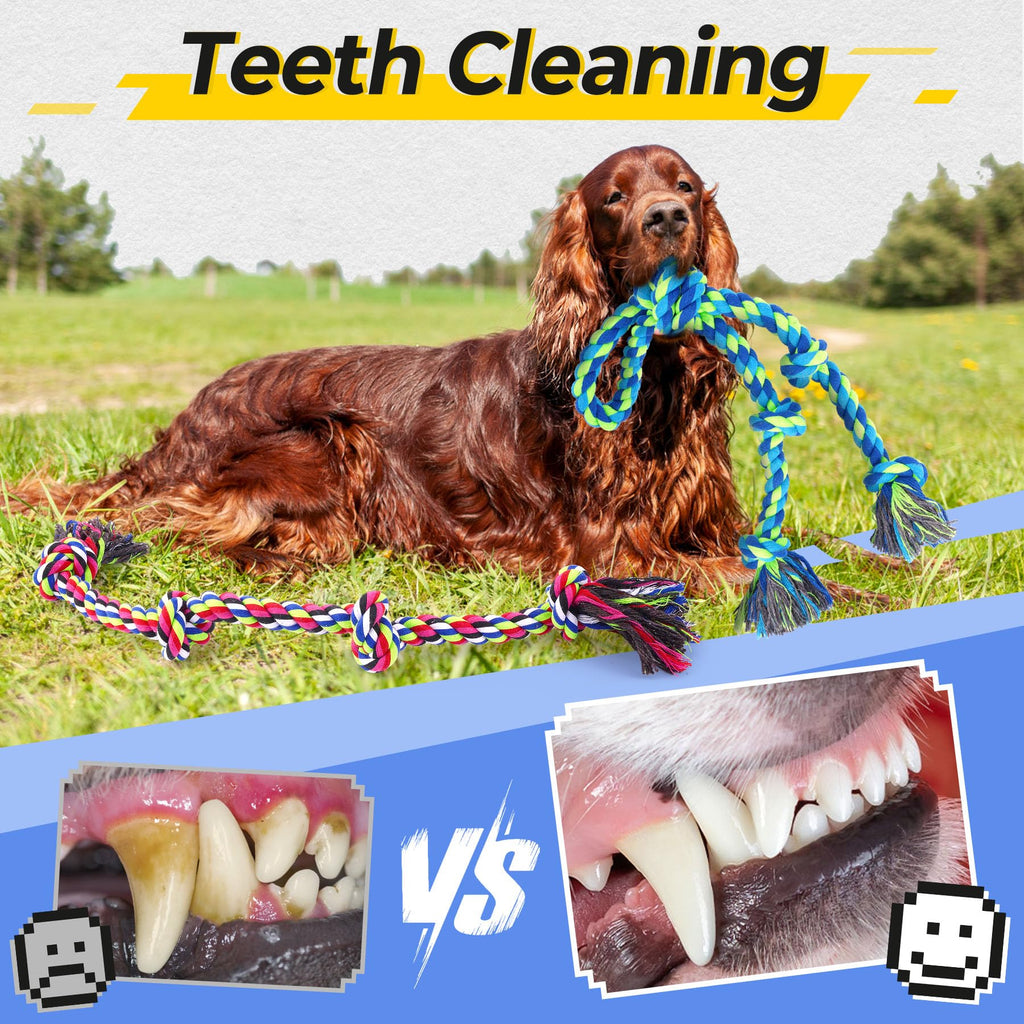 Tough Dog Rope Toys for Aggressive Chewers, Tough Tug of War Dog Toys for Large, Medium & Small Dogs Pet Zen