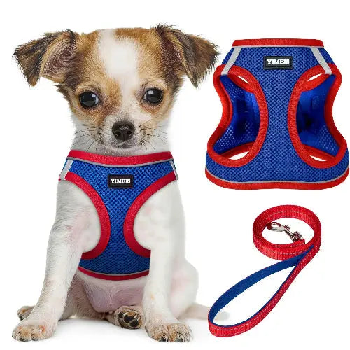 No Pull Dog Puppy Harness and Leash Set Reflective Mesh Vest XX-Small by YIMEIS