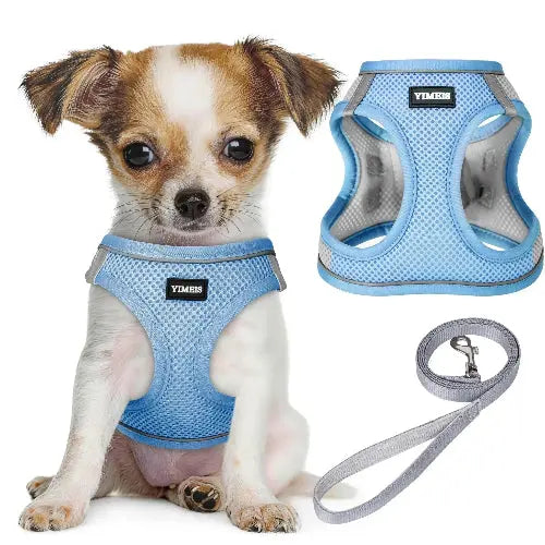 No Pull Dog Puppy Harness and Leash Set Reflective Mesh Vest XX-Small by YIMEIS