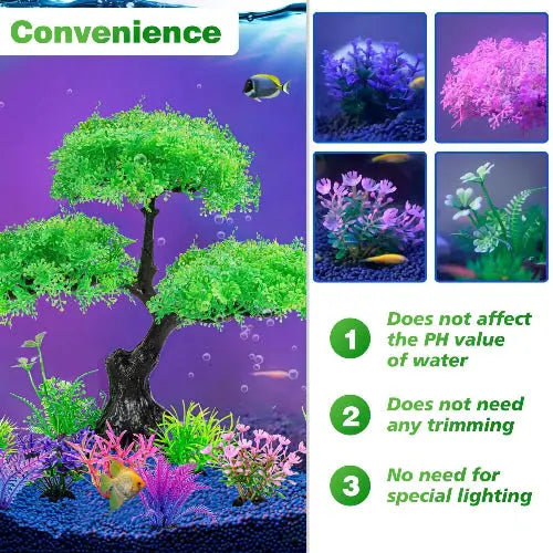 Ameliade Aquarium Artificial Plastic Plants Decoration by Ameliade