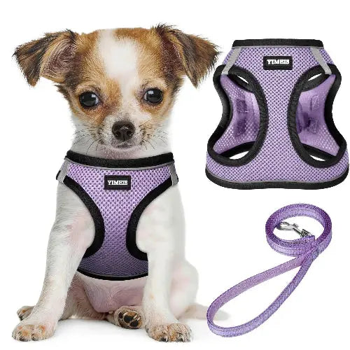 No Pull Dog Puppy Harness and Leash Set Reflective Mesh Vest XX-Small by YIMEIS