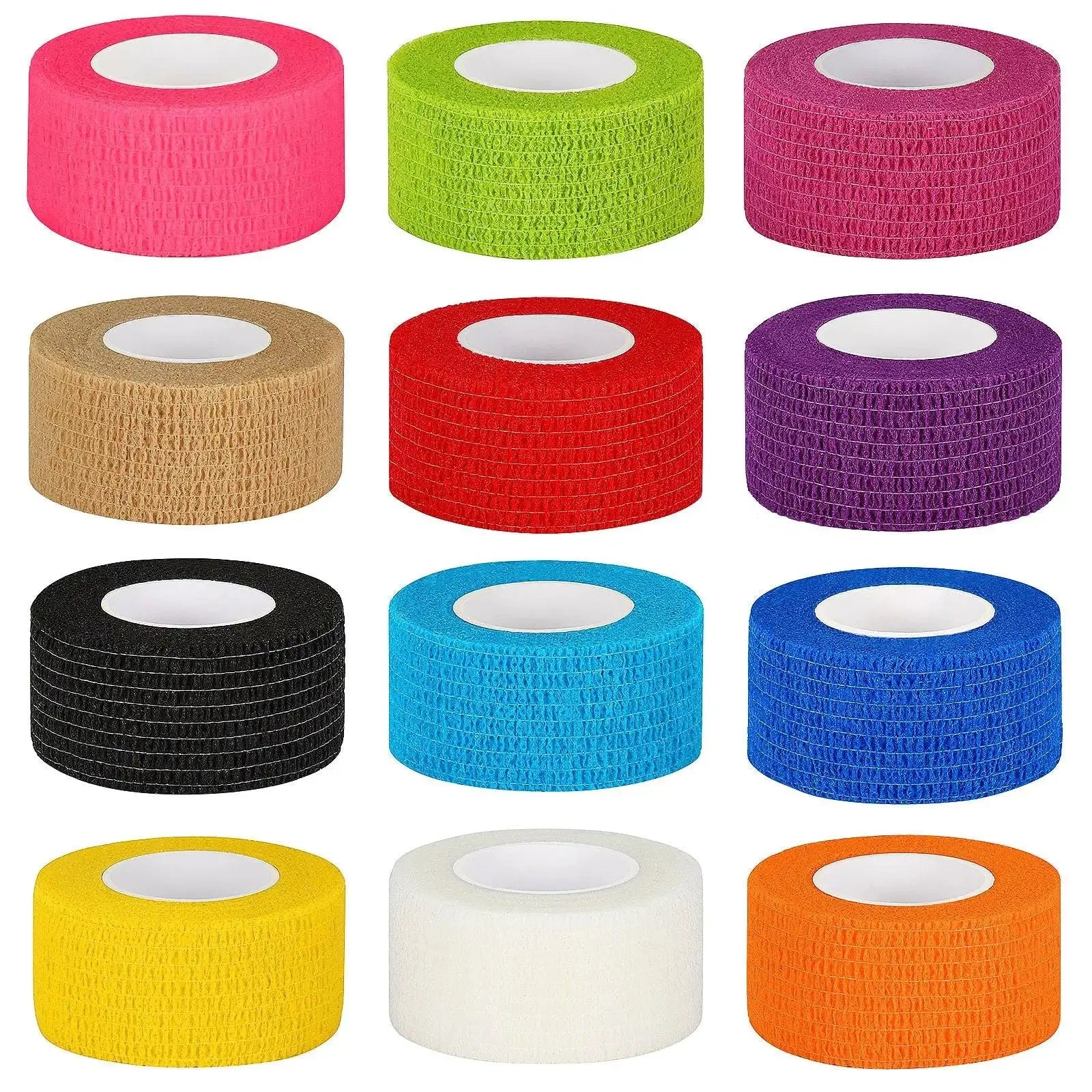 12 Pack Self Adhesive Bandage Wrap Cohesive Bandage Self Adherent Vet Wrap for Dog Pets Elastic Bandage Finger Tape Self Stick Wrap for First Aid Sports Injury Athletic Tape (Mixed Colors) by Sagafly
