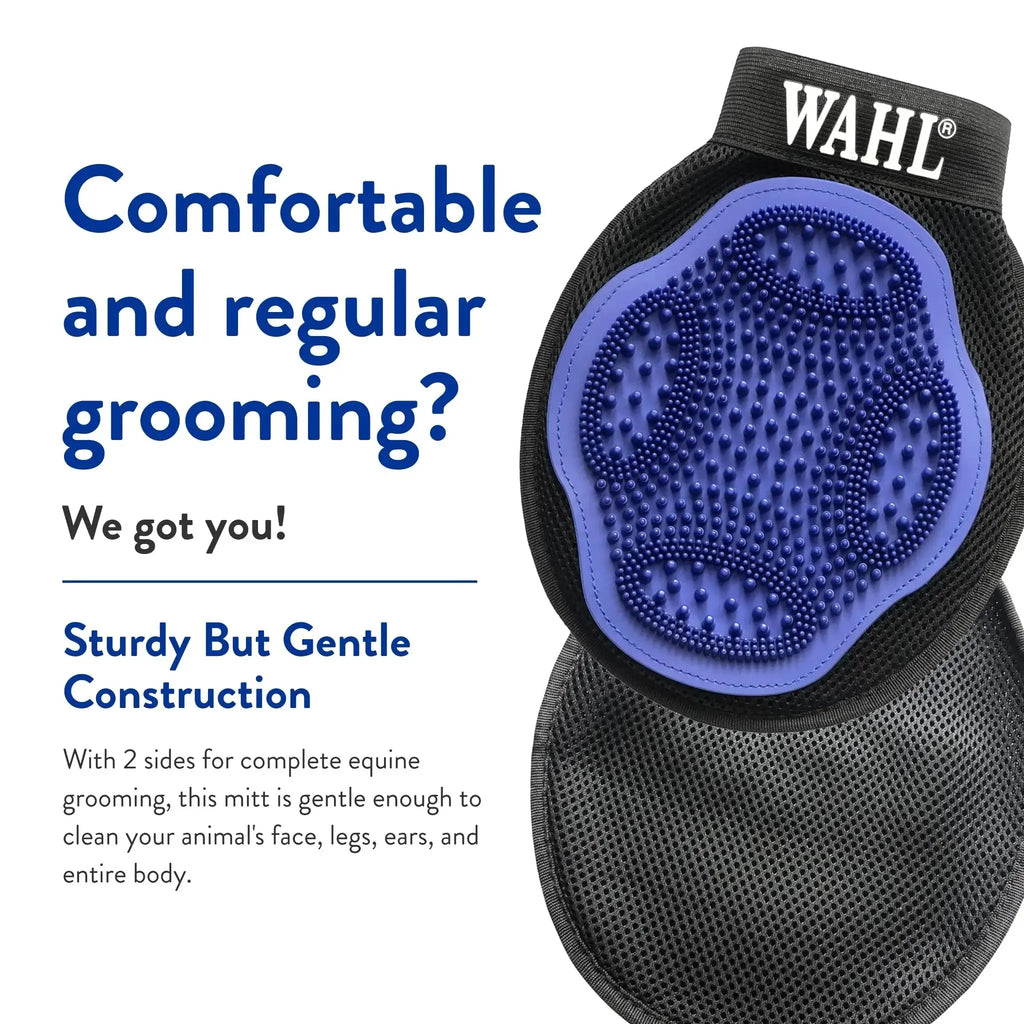 WAHL Professional Animal Equine Grooming Mitt - Flexible Rubber Brush for Horse Care by Wahl