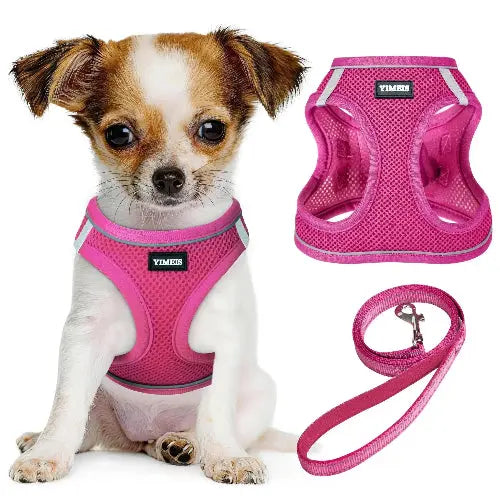 No Pull Dog Puppy Harness and Leash Set Reflective Mesh Vest XX-Small by YIMEIS