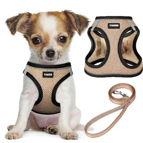 No Pull Dog Puppy Harness and Leash Set Reflective Mesh Vest XX-Small by YIMEIS