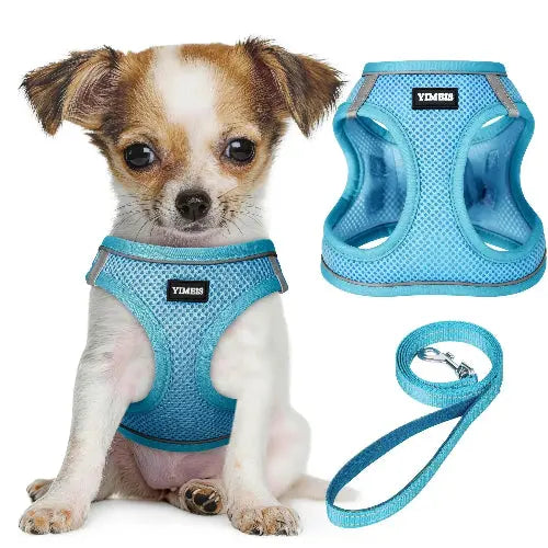 No Pull Dog Puppy Harness and Leash Set Reflective Mesh Vest XX-Small by YIMEIS