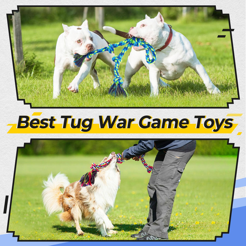 Tough Dog Rope Toys for Aggressive Chewers, Tough Tug of War Dog Toys for Large, Medium & Small Dogs Pet Zen