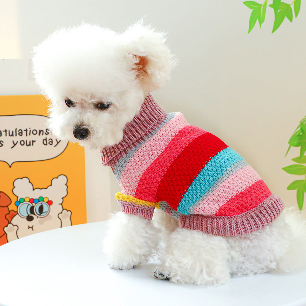 Pet Ring Comfortable Colorful Striped Sweater Pet Zen