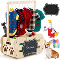 Dog Storage Organizer Wooden Closet Toy Clothes Rack Hangers 20in Wags & Whiskers Pet Supply