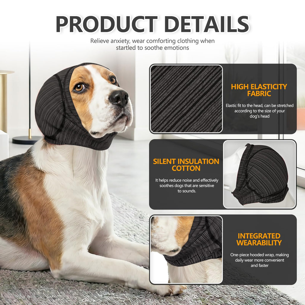 Soft Dog Ear Cover for Loud Noises, Thunderstorms & Fireworks - Dog Ear Wrap for Hematoma and Post-Surgery Recovery, Prevents Shaking and Scratching - Dog Head Cover for Bathing, Grooming, Rainy Walks, and Swimming Pet Zen